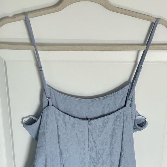 New! Lulus Stay Sunny Light Blue Faux Wrap Midi Dress NWT - 35784 - Picture 8 of 12